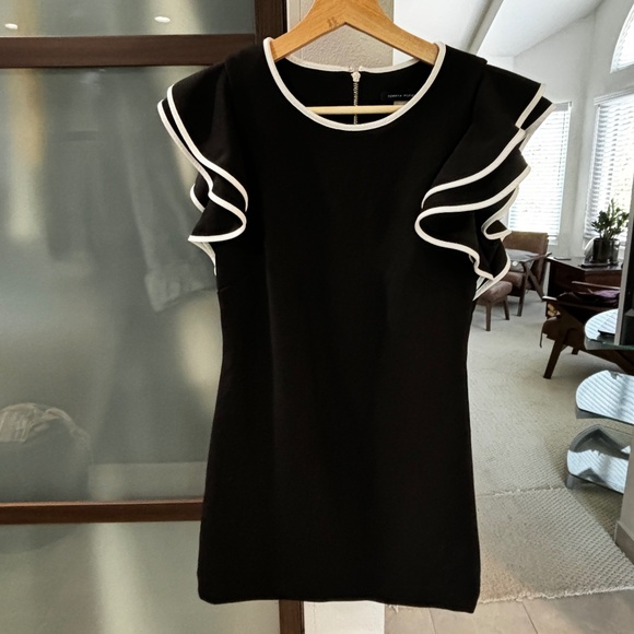 Tommy Hilfiger Flutter-Sleeve Mini Dress - Black 6 - Picture 3 of 7